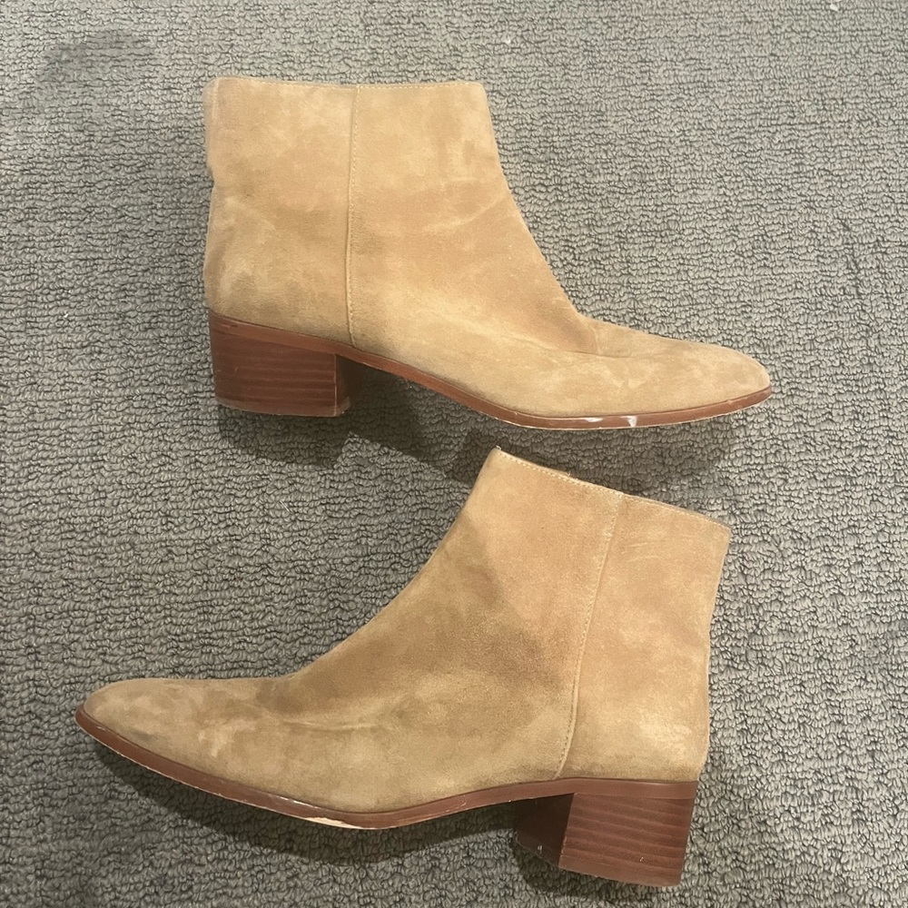 J Crew Suede Booties Tan